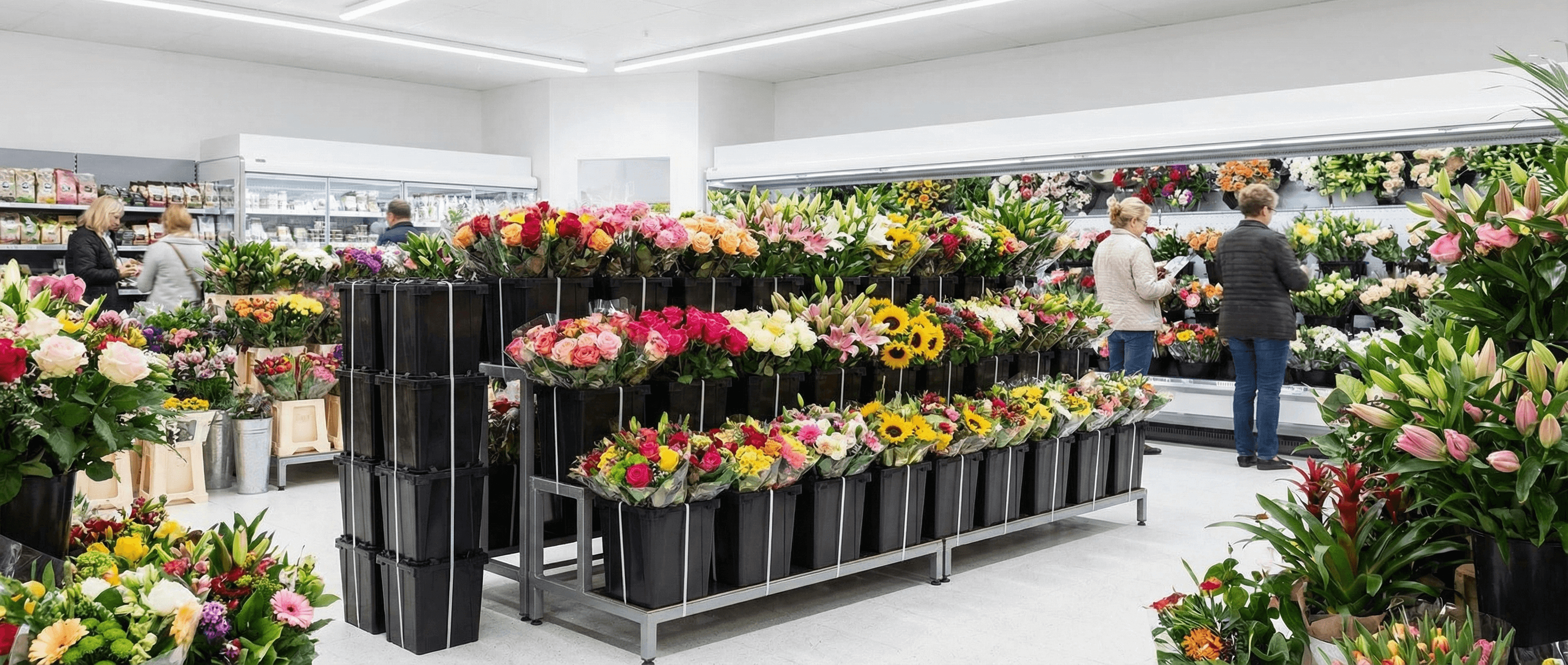 Retail flower department with Procona display systems